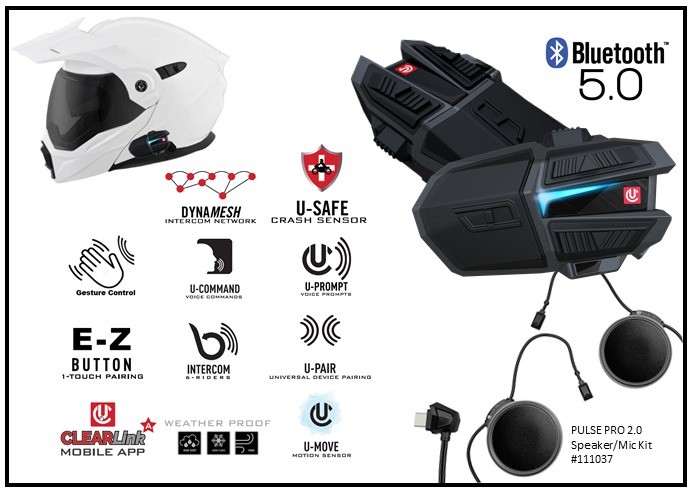 UCLEAR Motion Infinity Dual Bluetooth Helmet Communicator System 180511