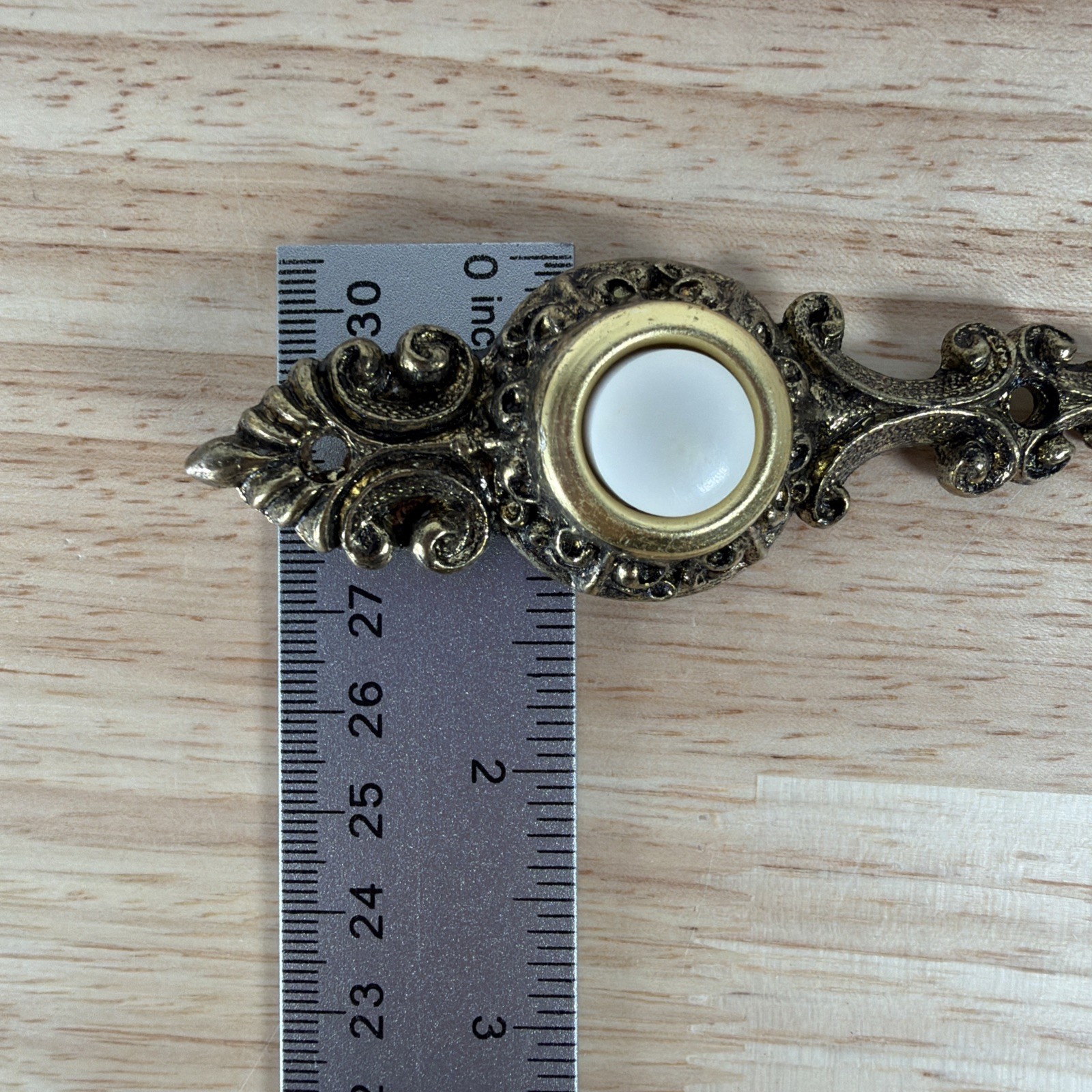 Vintage Victorian Trine Light Up Push Button Doorbell Elegant Scroll