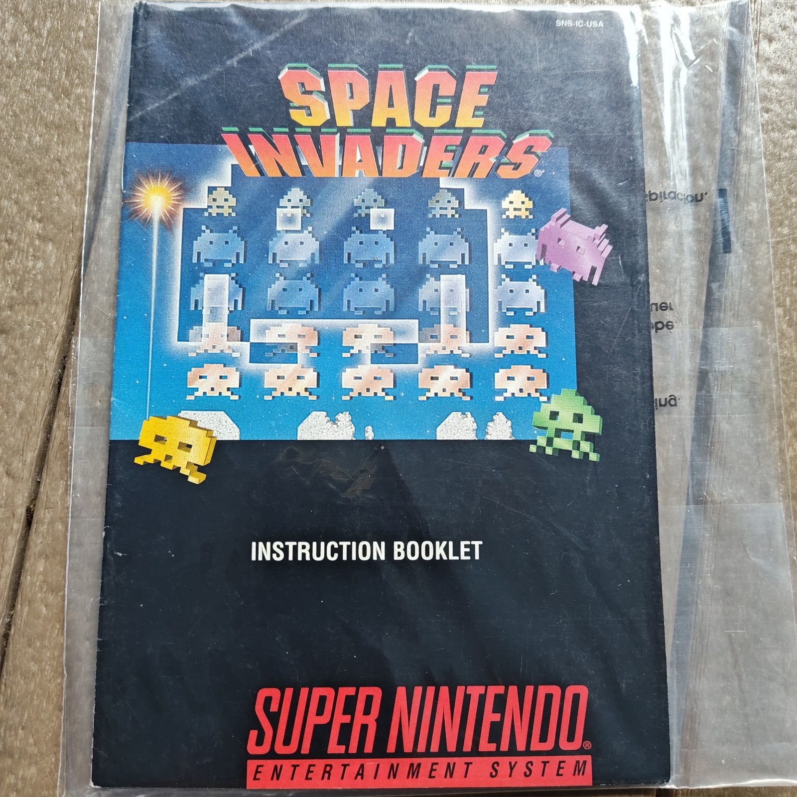 Space Invaders Instruction Manual Booklet Super Nintendo Snes Authentic