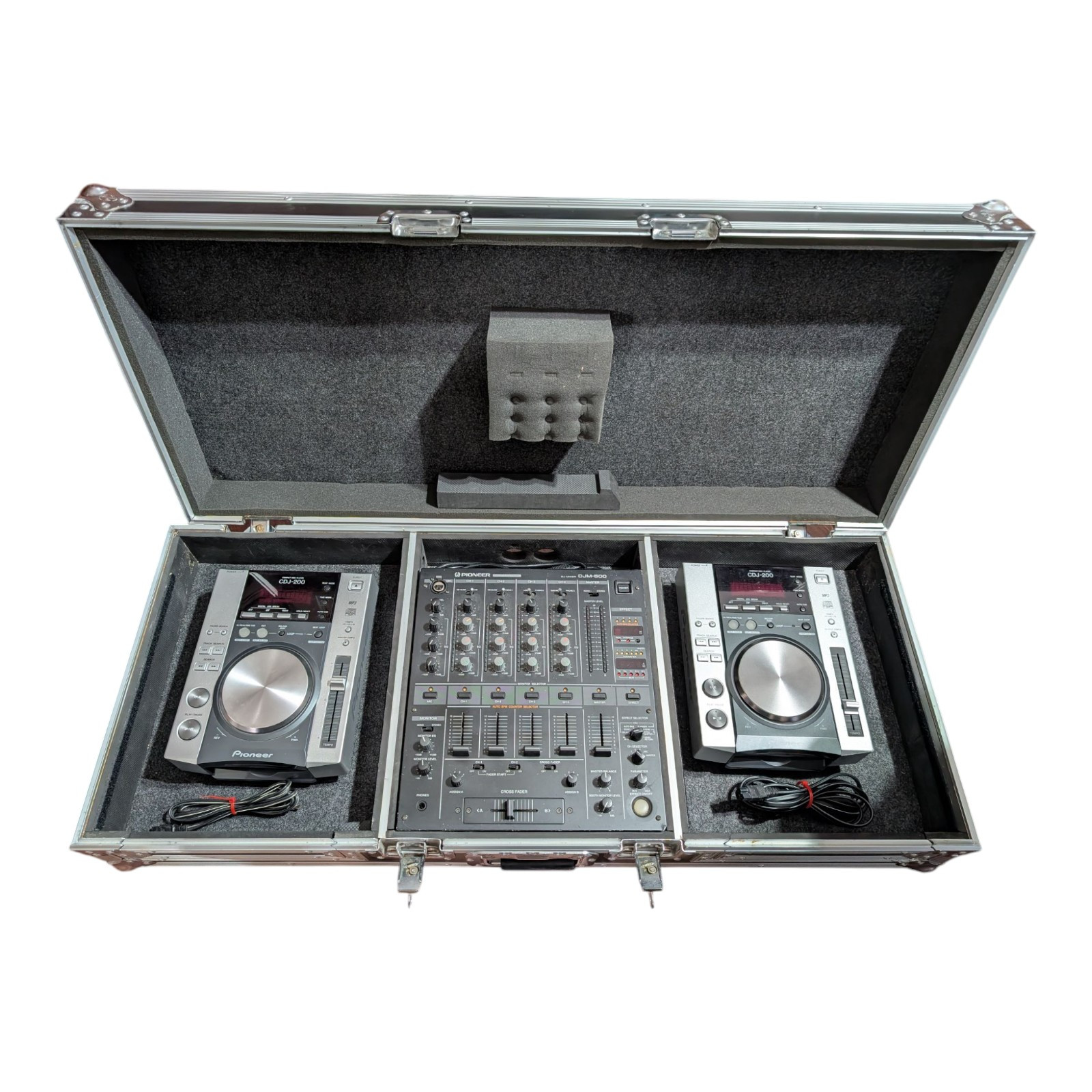Pioneer DJ DJM-500 Professional 4-Channel DJ Mixer & 2, Pioneer CDJ-200, RR Case