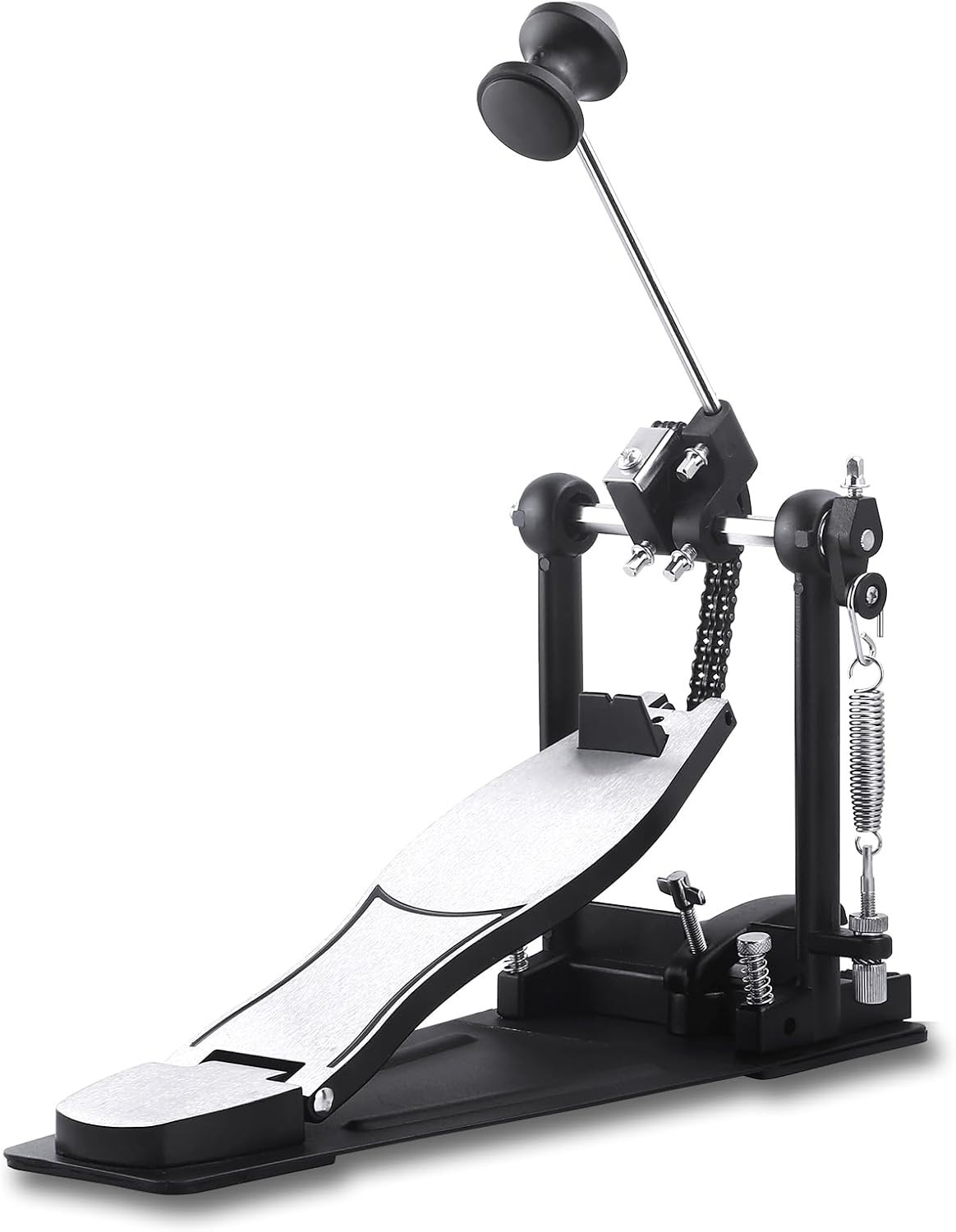 ✅ Double Chain Bass Drum Pedal for Drum Set - Heavy Duty Kick Pedal w/ Large Fra