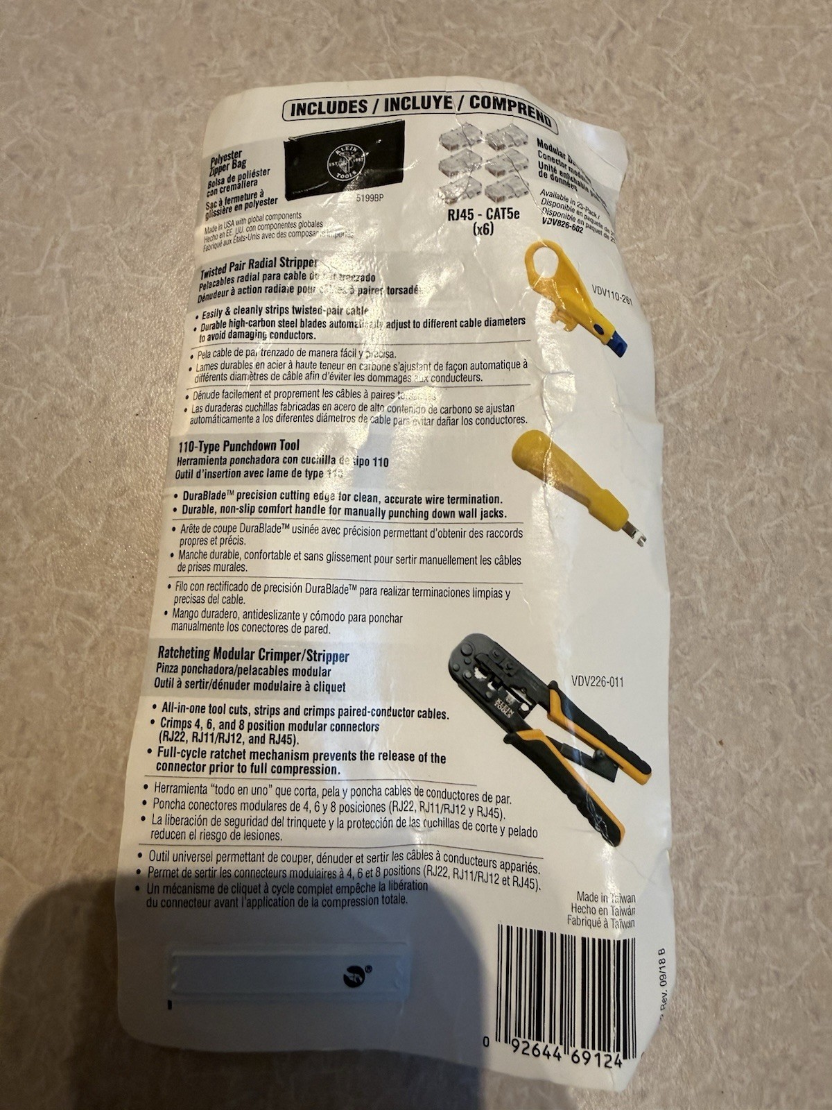 Klein Tools Vdv026-212 Twisted Pair Installation Kit With Zipper Pouch