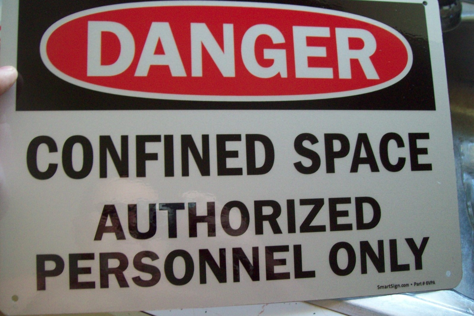 NEW -  Aluminum  10" x 14" DANGER Confined space sign