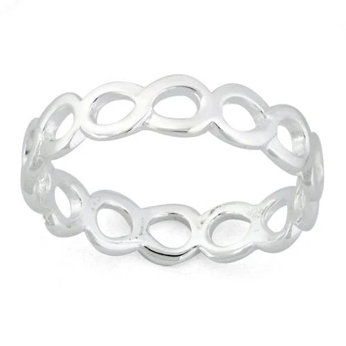 925 Sterling Silver Hollow Bubble Eternity Ring