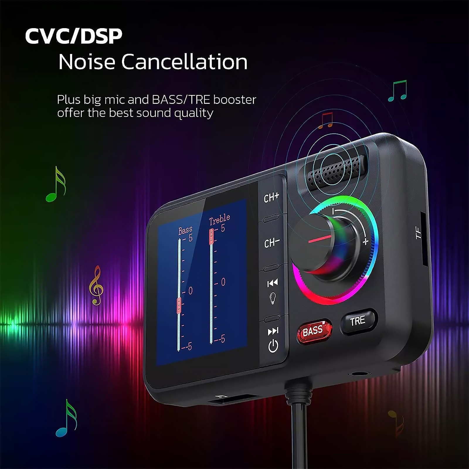 Bluetooth 5.0 Car Wireless FM Transmitter Adapter USB PD Charger Hands-Free