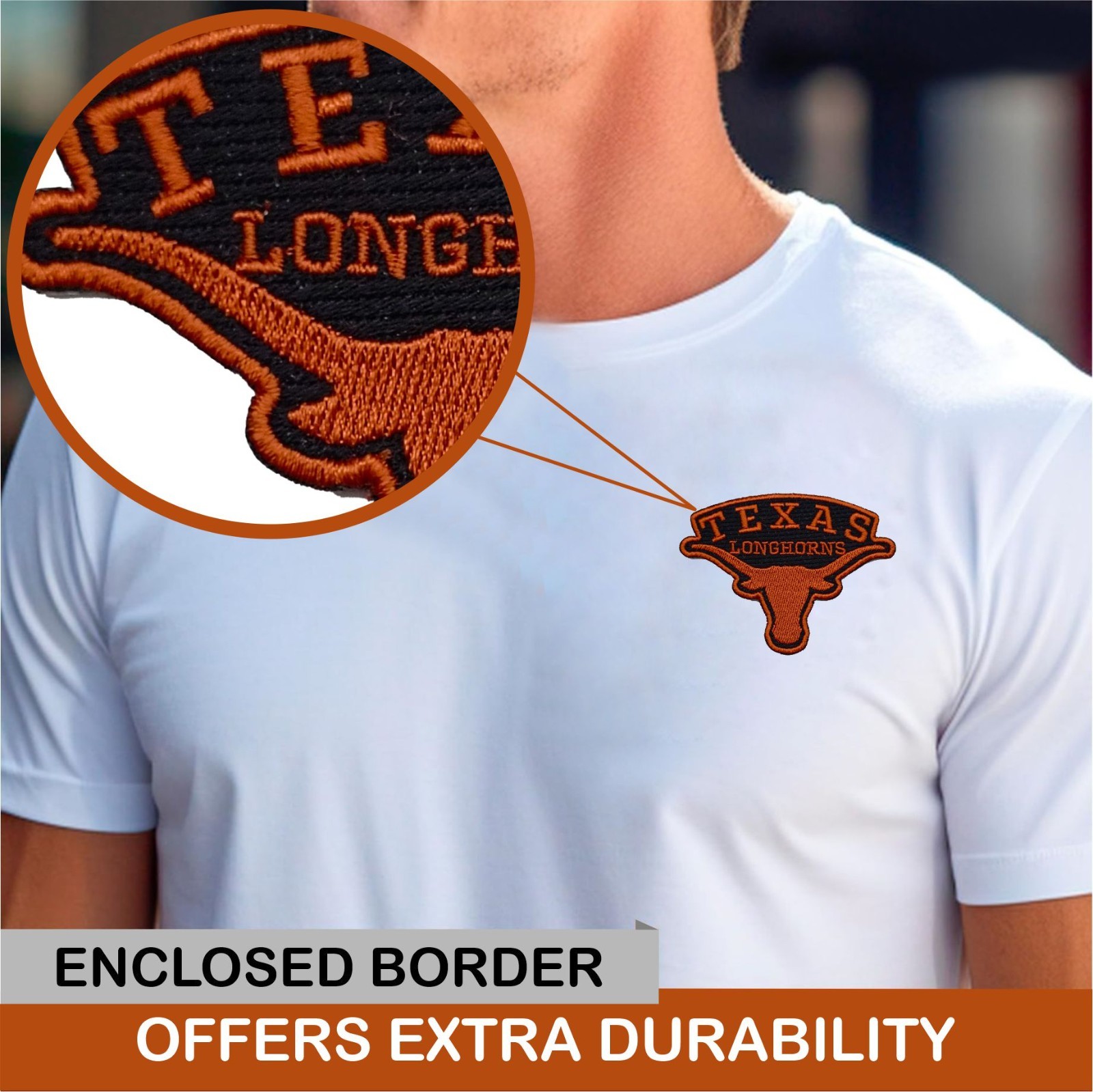 Texas Longhorns NCAA Team Logo Iron On Patch - Sew Patch - Embroidered Patch