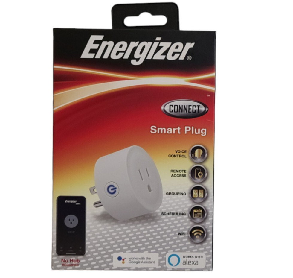 Energizer Connect Smart Wi-Fi Plug with Voice Control Remote Access Scheduling