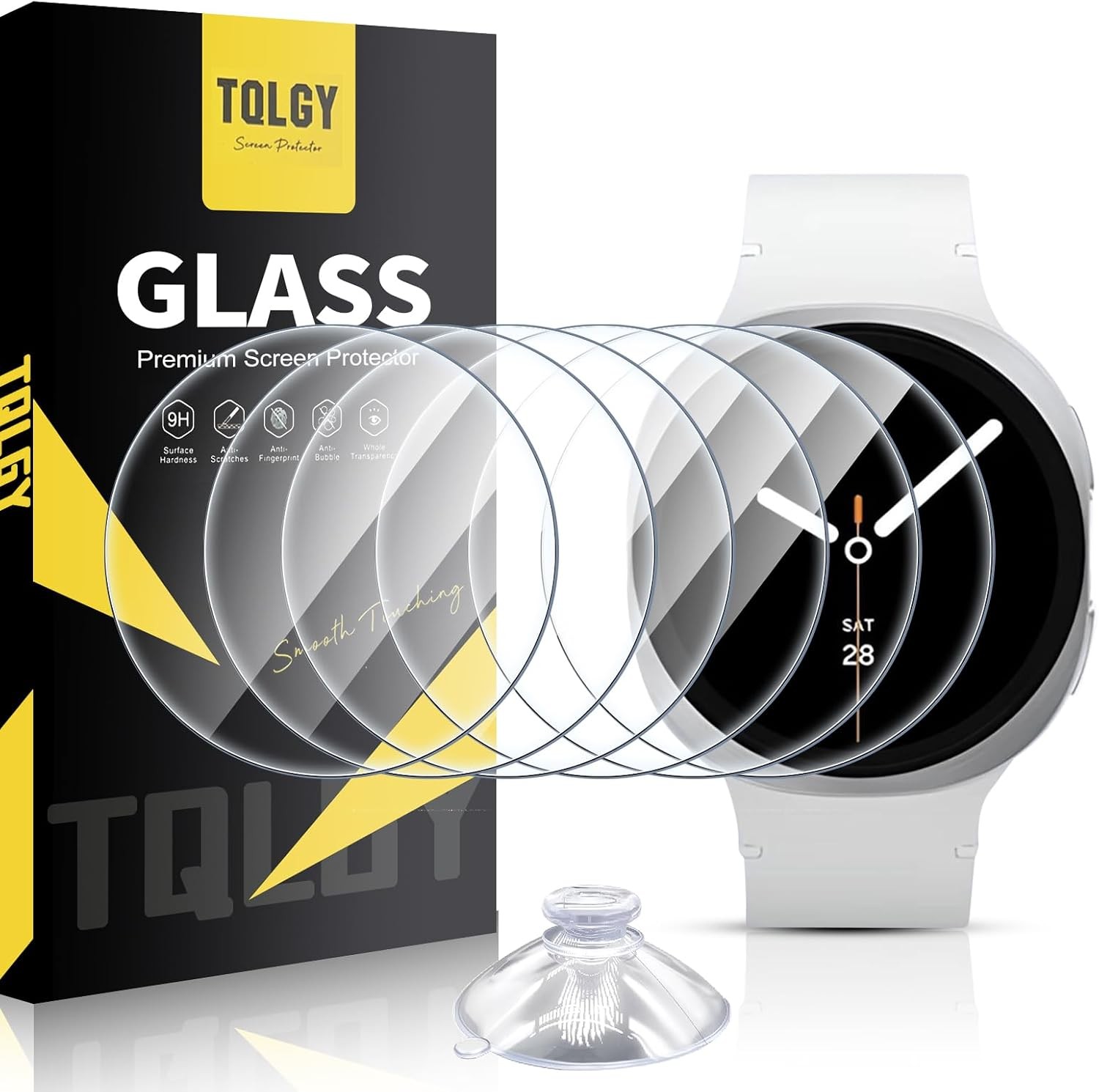 6-Pack Screen Protector for Samsung Galaxy Watch 8 40mm, 9H Tempered Glass,