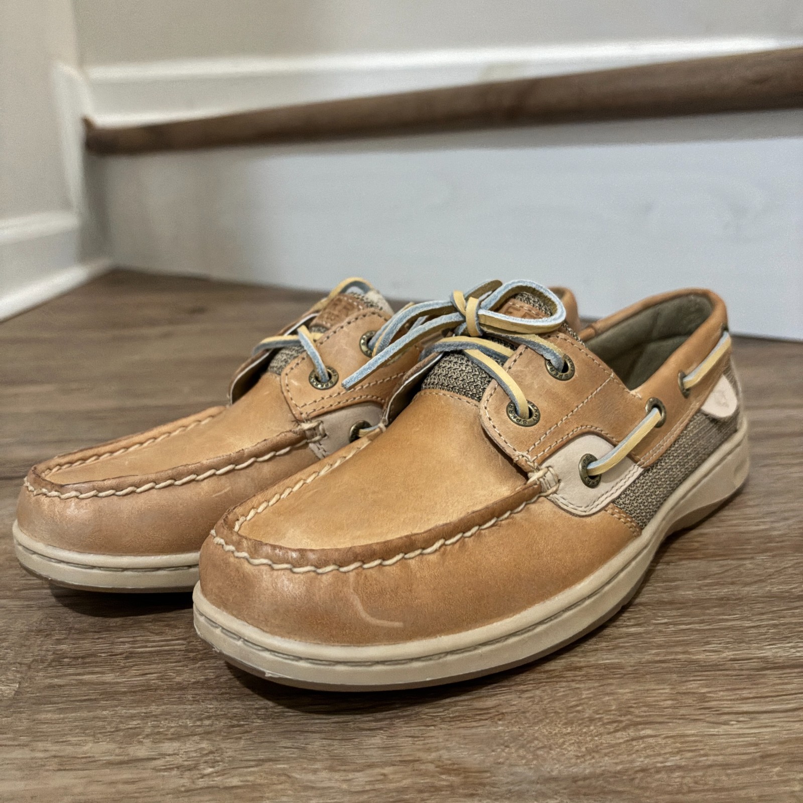 Sperry Women's Bluefish 2-Eye Boat Wide Shoes Linen/Oat 9276619