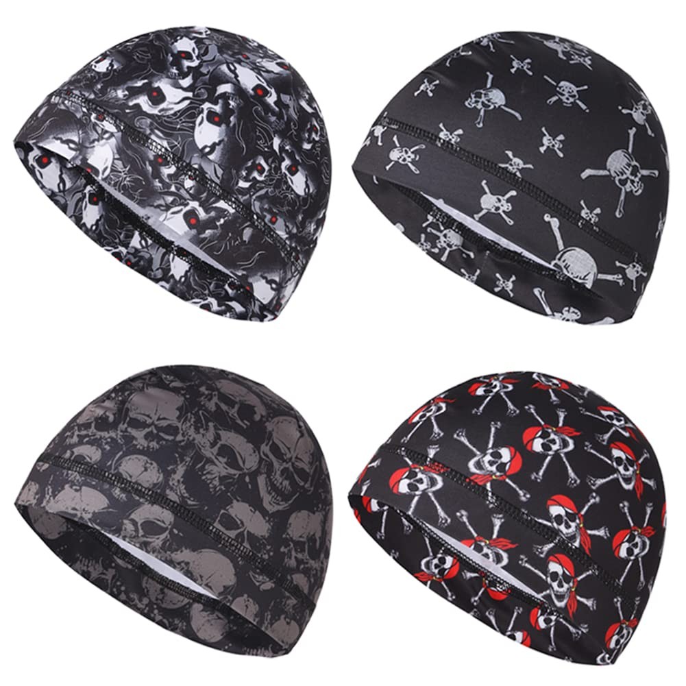 Sweat Wicking Skull Beanie Helmet Liner Running One Size-3X-Large, Pack