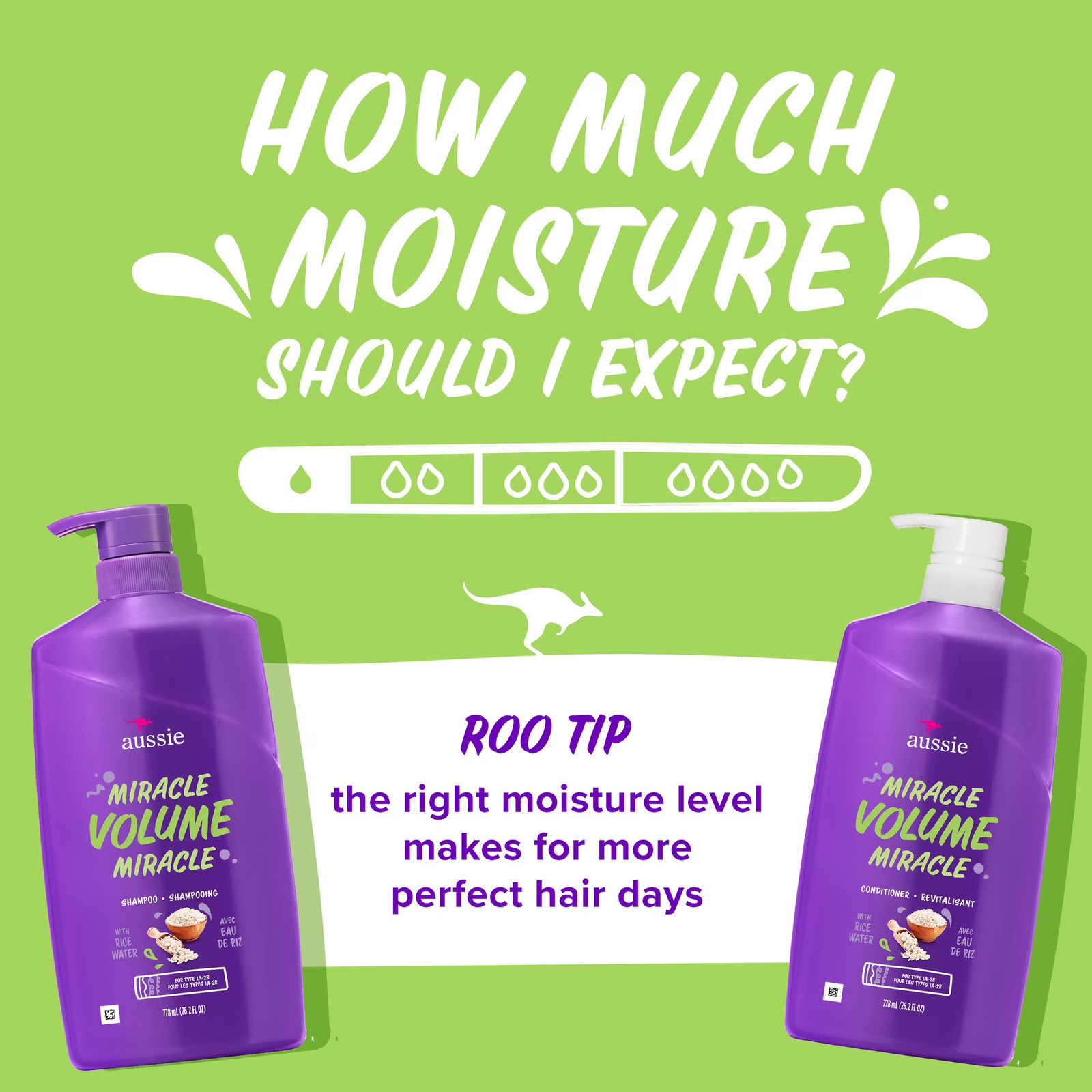 Aussie Miracle Volume Shampoo and Conditioner Dual Pack Hair Set