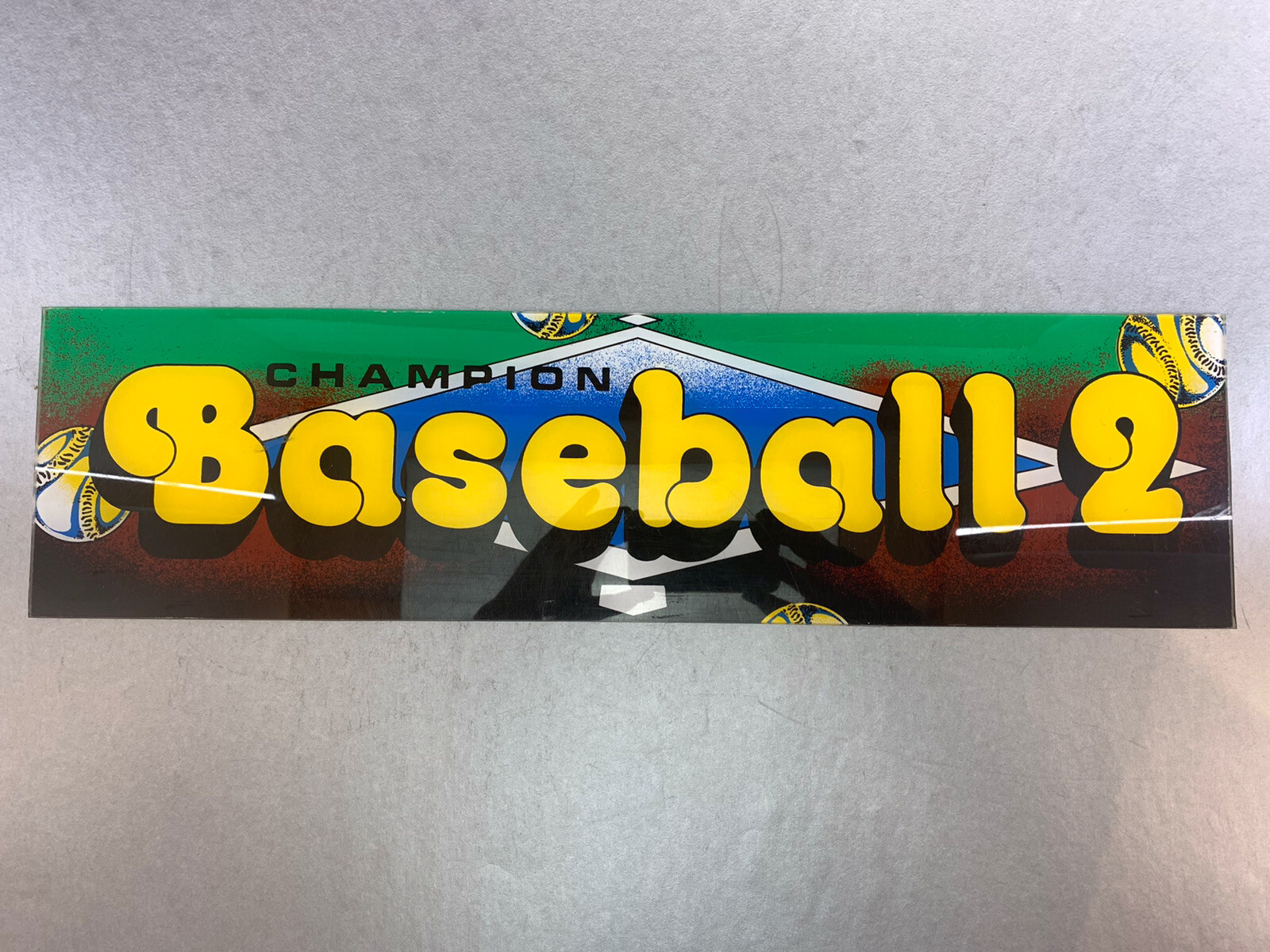 Vintage Original Campion Baseball 2 Pin Ball Machine Translite Acrylic Sign Game