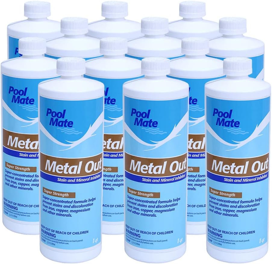 1-Quart 12-Pack Concentrated Metal Out Stain and Mineral Inhibitor, Pool Metal R