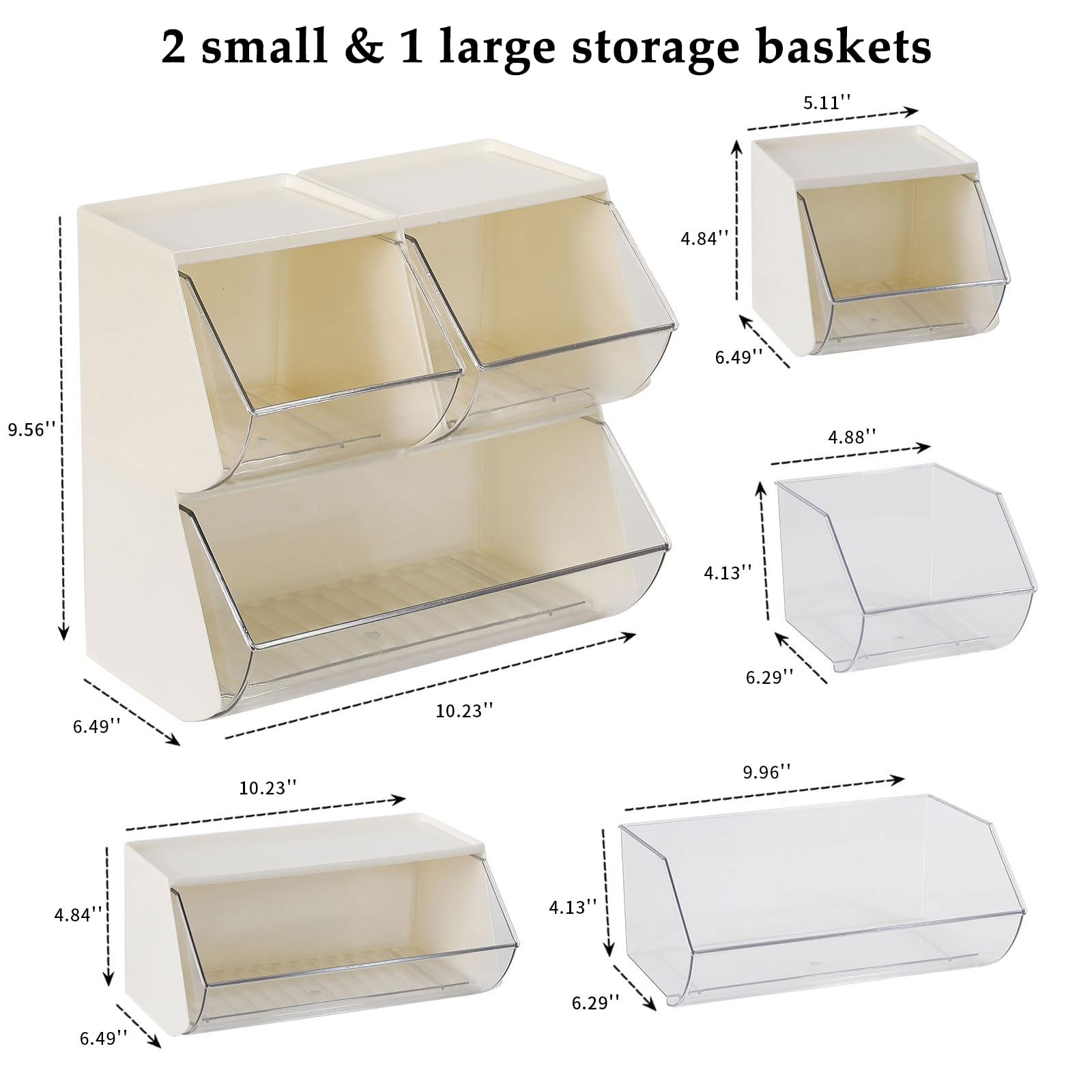3 Pack Coffee Pod Basket, Cream / Clear