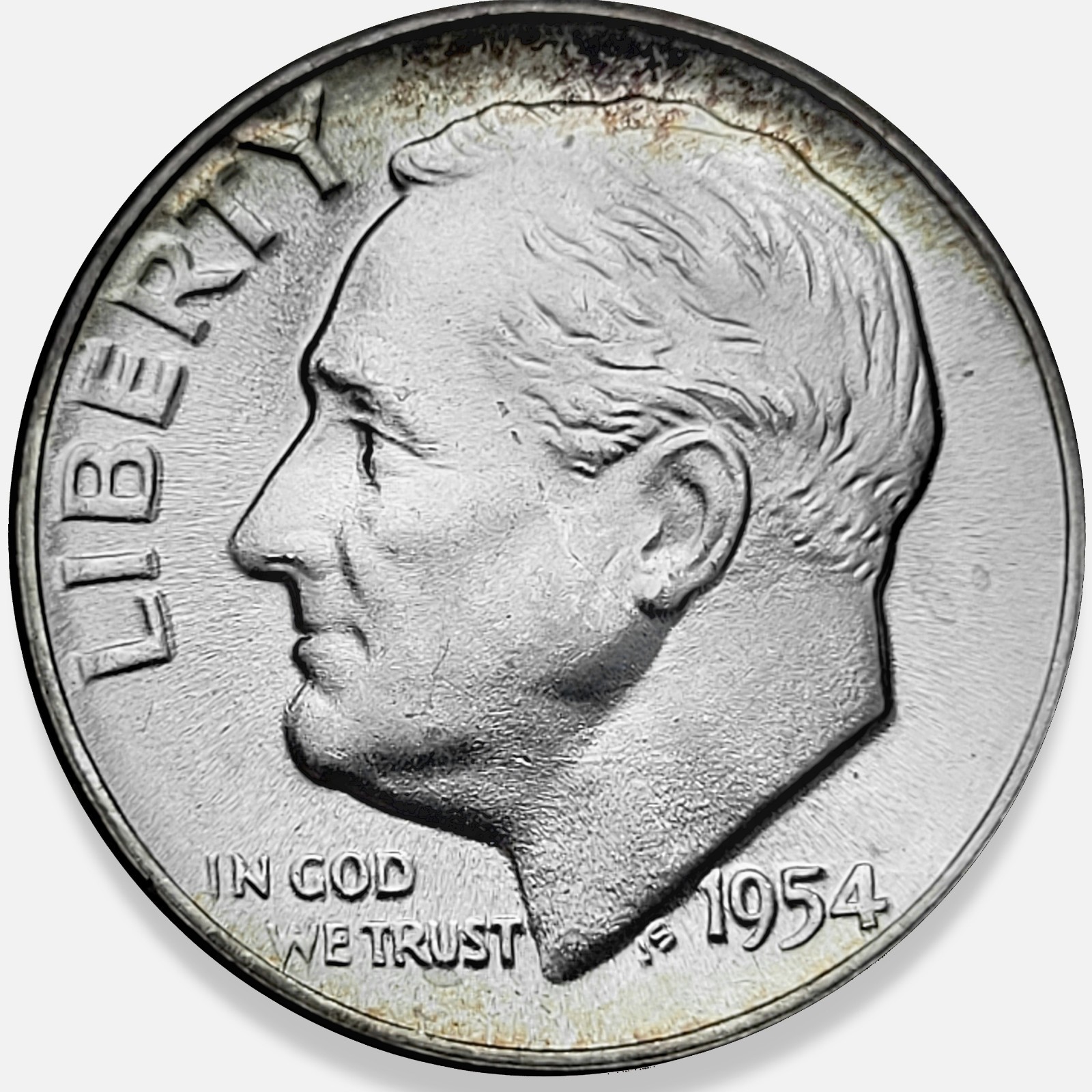 1954 P Roosevelt 10c Dime 90% Silver Unc * Original Surfaces * 1954P #8