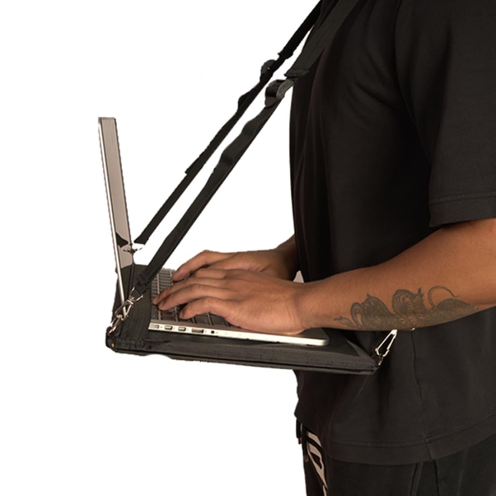 Subtle Wink Portable Laptop Harness for Walking – Adjustable Secure Black