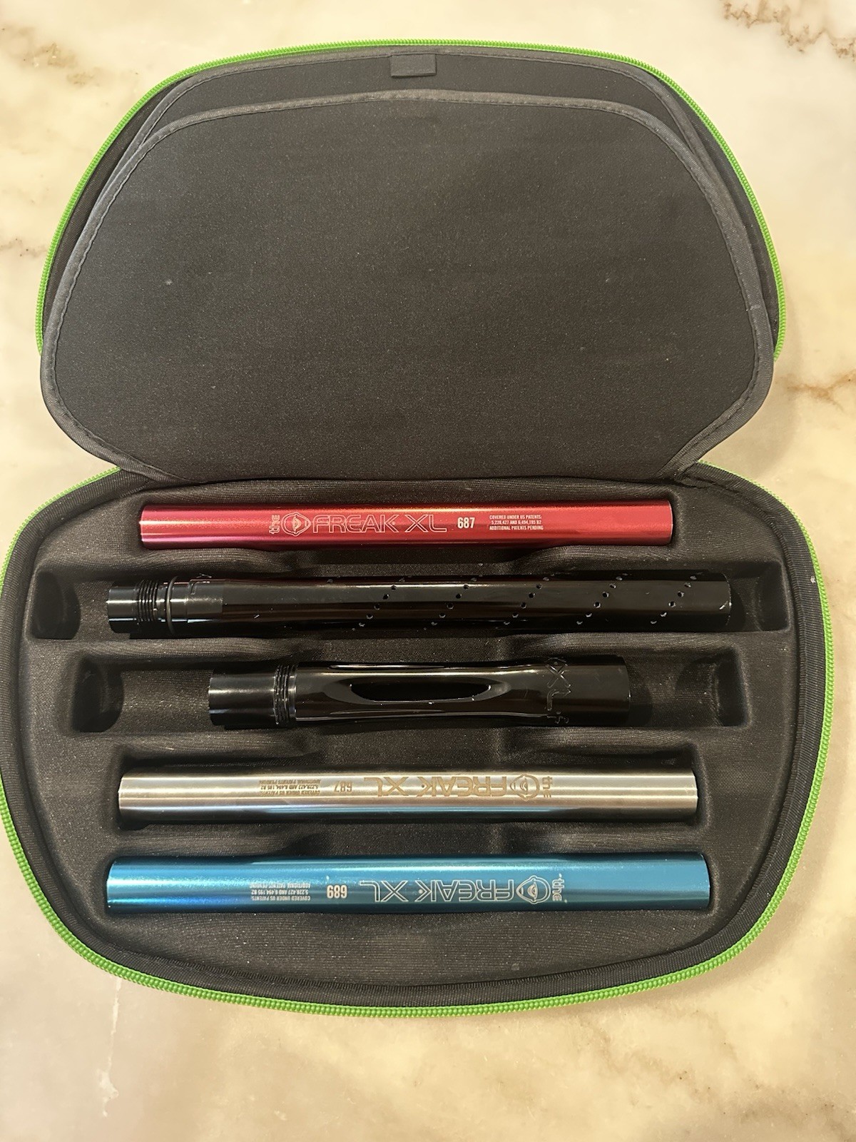 Used Freak XL Paintball Barrel Insert Kit, with Barrel Backs!