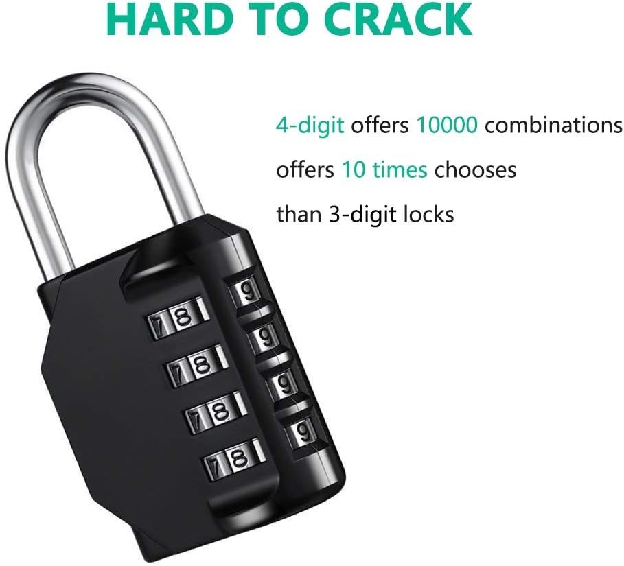 Heavy Duty Waterproof 4 Digit Combination Padlocks – 2 Pack for Maximum Security