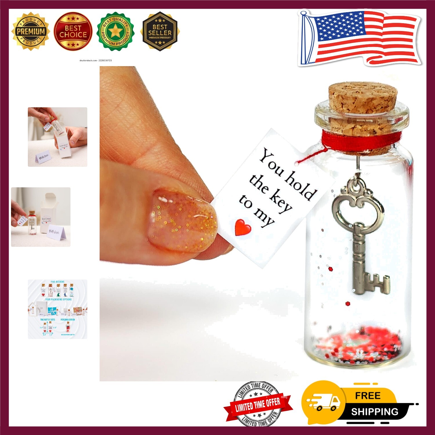 Unique Valentine’s Day Gift - Romantic Bottle with Message Card for Loved Ones