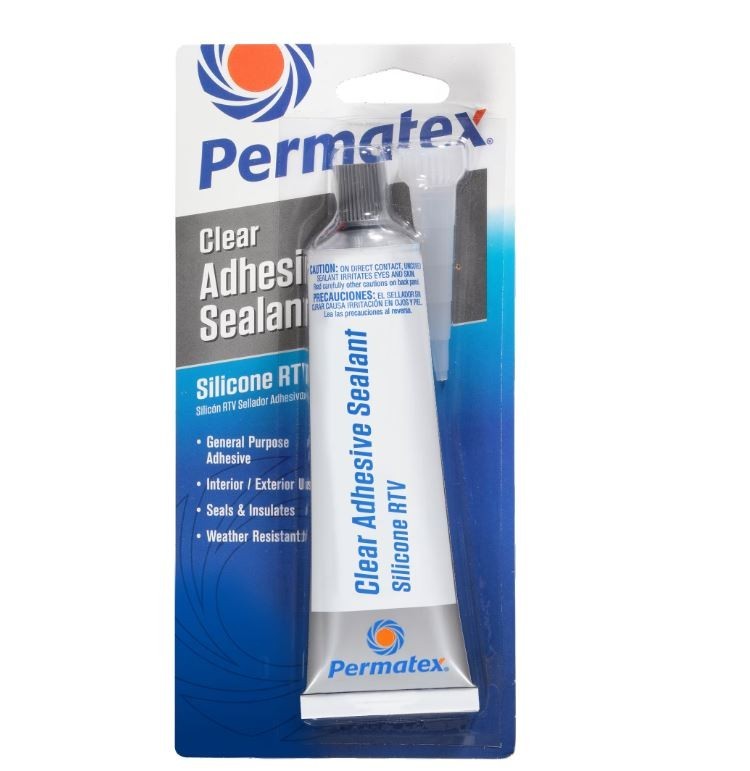 Permatex 80050 Clear RTV Silicone Adhesive Sealant, 3 oz
