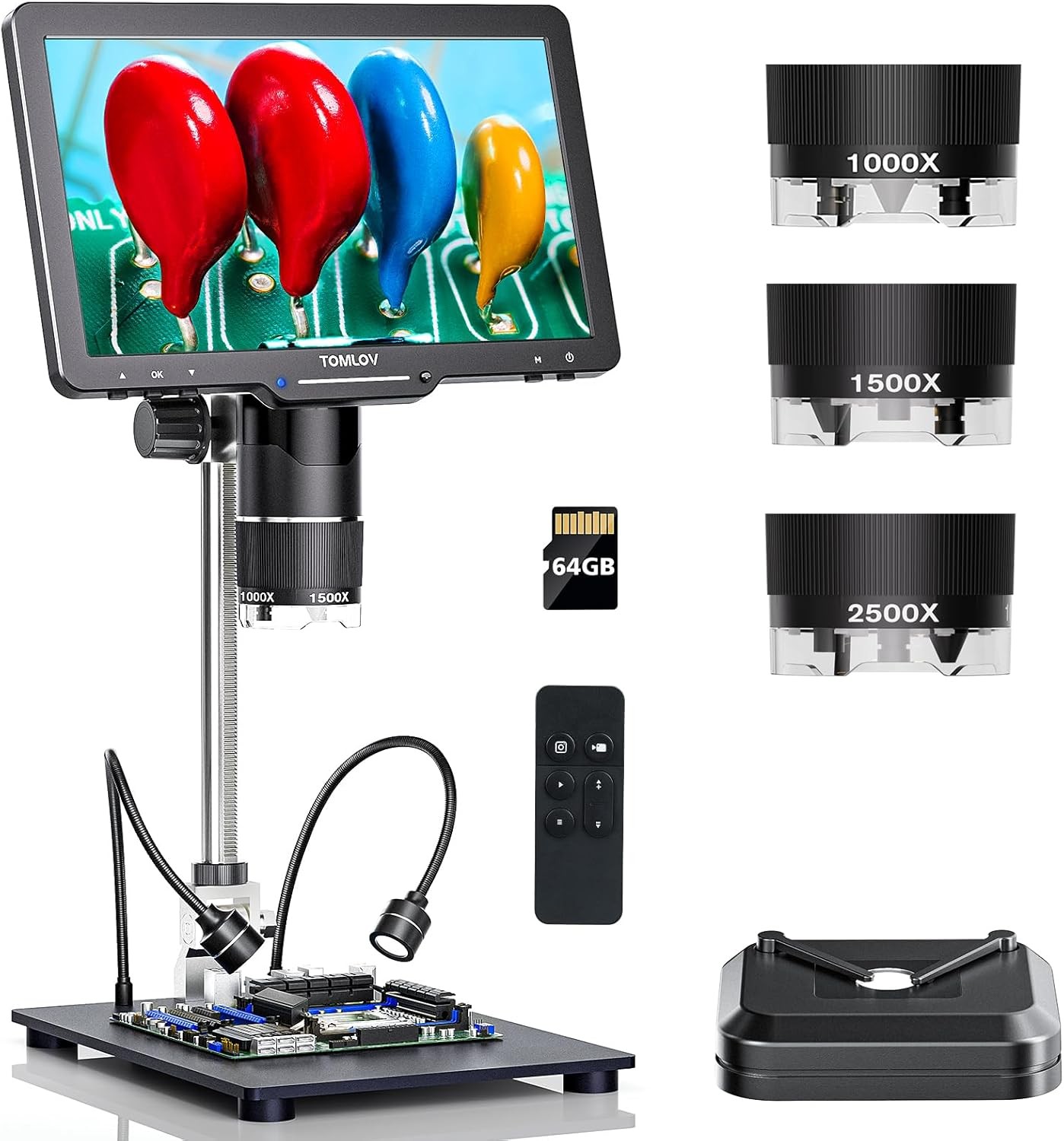 TOMLOV TriL110 2K Digital Microscope 2500X 10" Entire Coin Microscope Magnifier