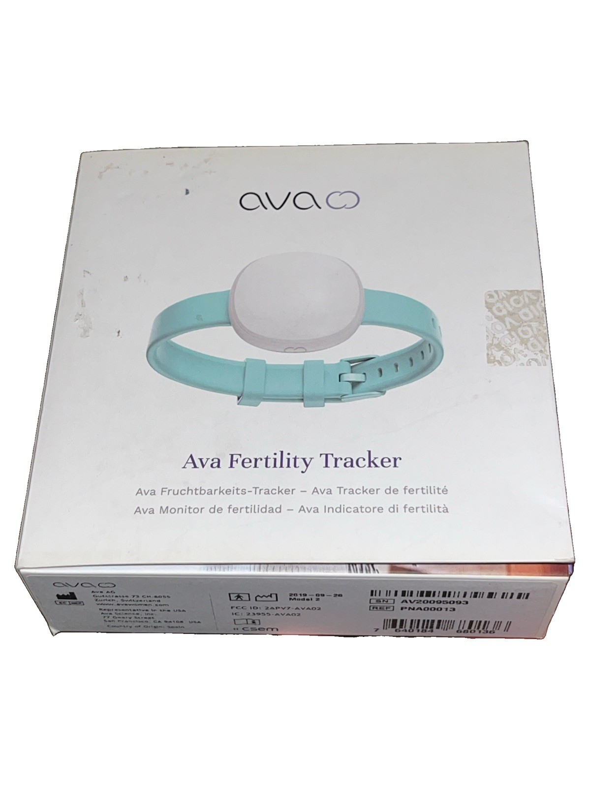 Ava Fertility Tracker Bracelet Model 2 Temperature Heart Rate/Sleep Phases READ