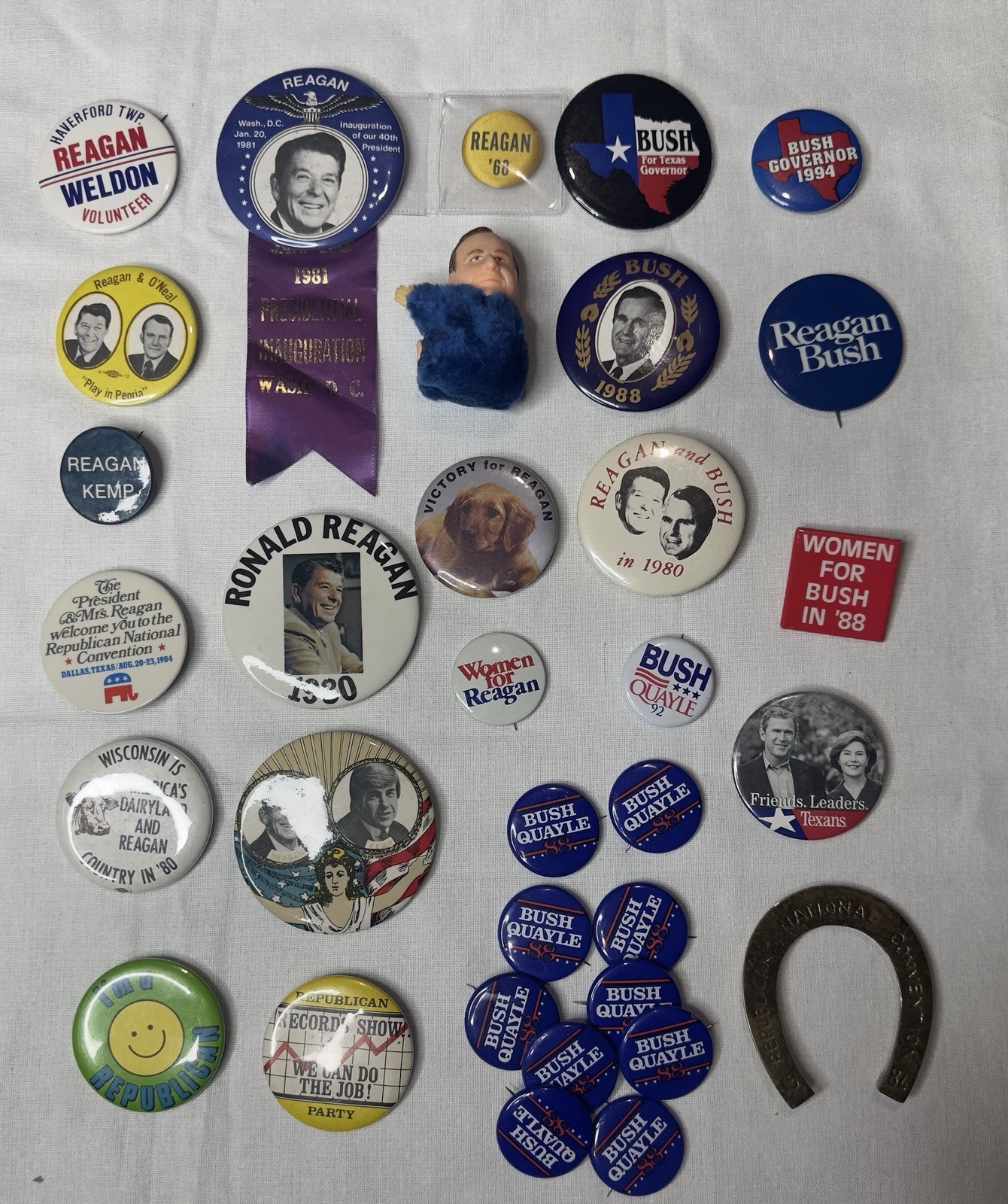 VTG 1980s Promotional Presidential Pins & Memorabilia-Regan,Bush &More Lot of 33