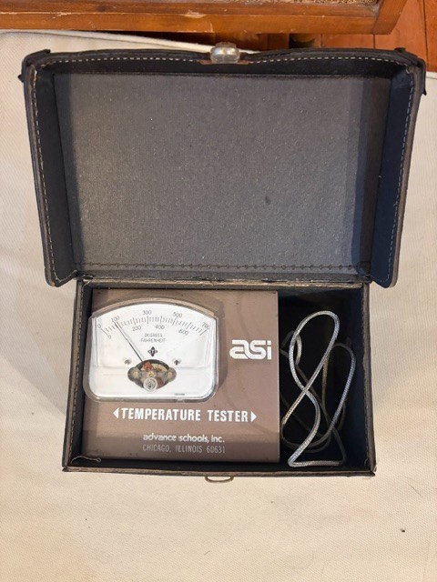 Vintage Pyrometer Temperature Tester Original Case ASI Advanced Trade School