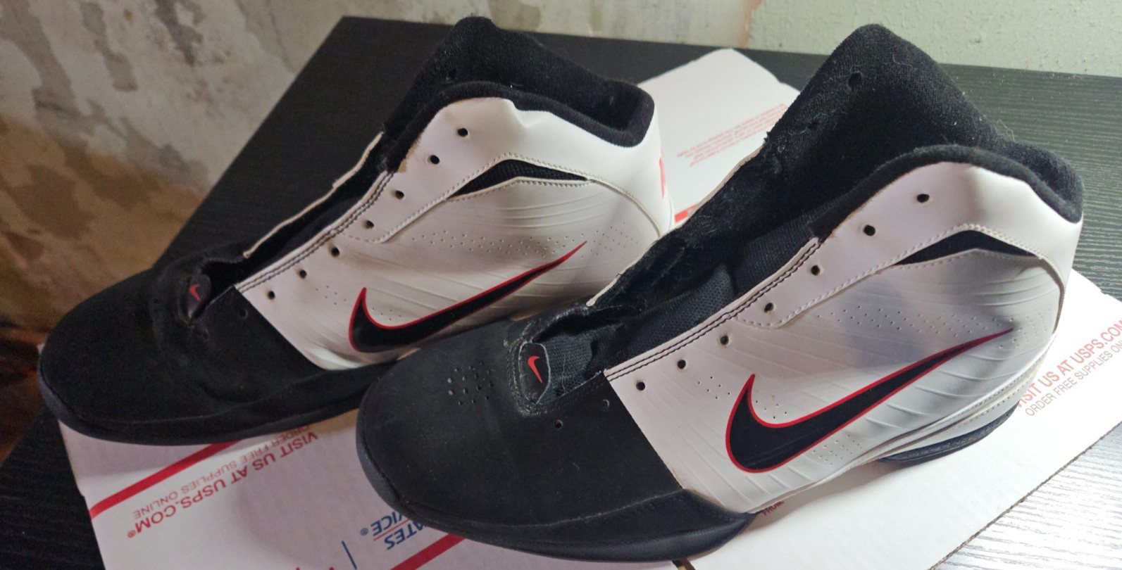 Nike Air Quick Handle 472633-102 White Black Basketball Sneakers Shoes Mens 13