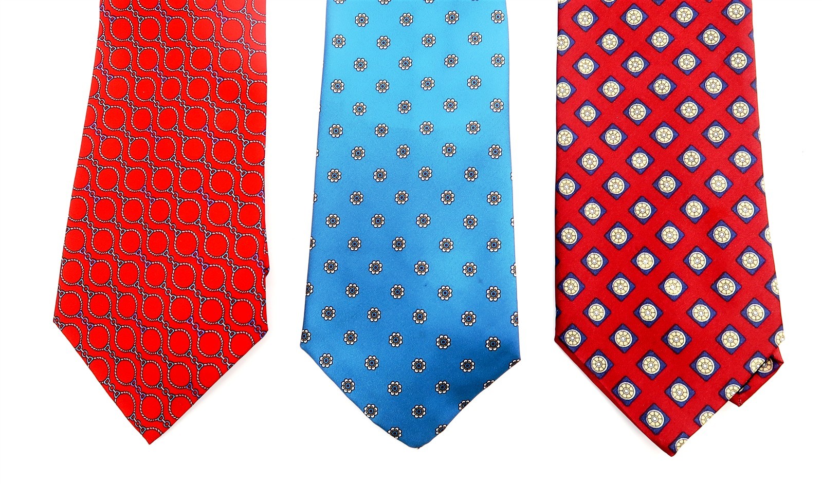 Lot of 3 ITALIANISSIMO Mens Ties Red and Blue ~ All in Excellent Condition