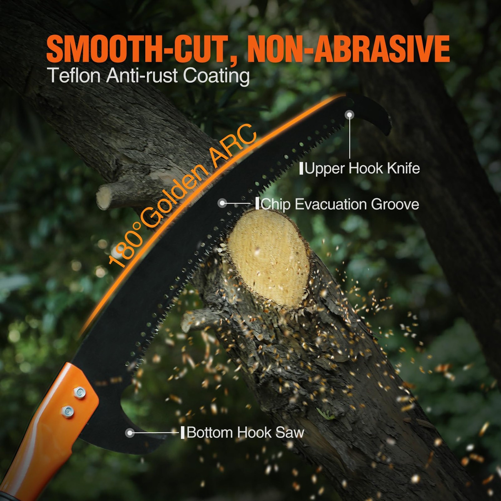 Pole Saws for Tree Trimming, 5.5-25ft Extendable Tree Trimmer, Manual Tree cu...