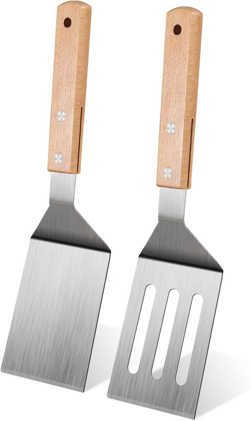 Stainless Steel Spatula Set, 2 Pcs Metal Spatulas for Kitchen Use, Professional