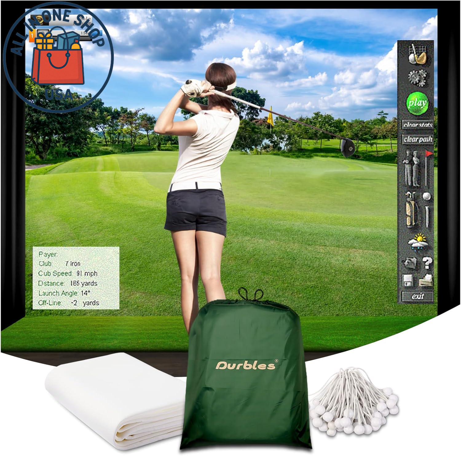 Golf Simulator Impact Screen for Indoor Practice and Launch Monitor Use