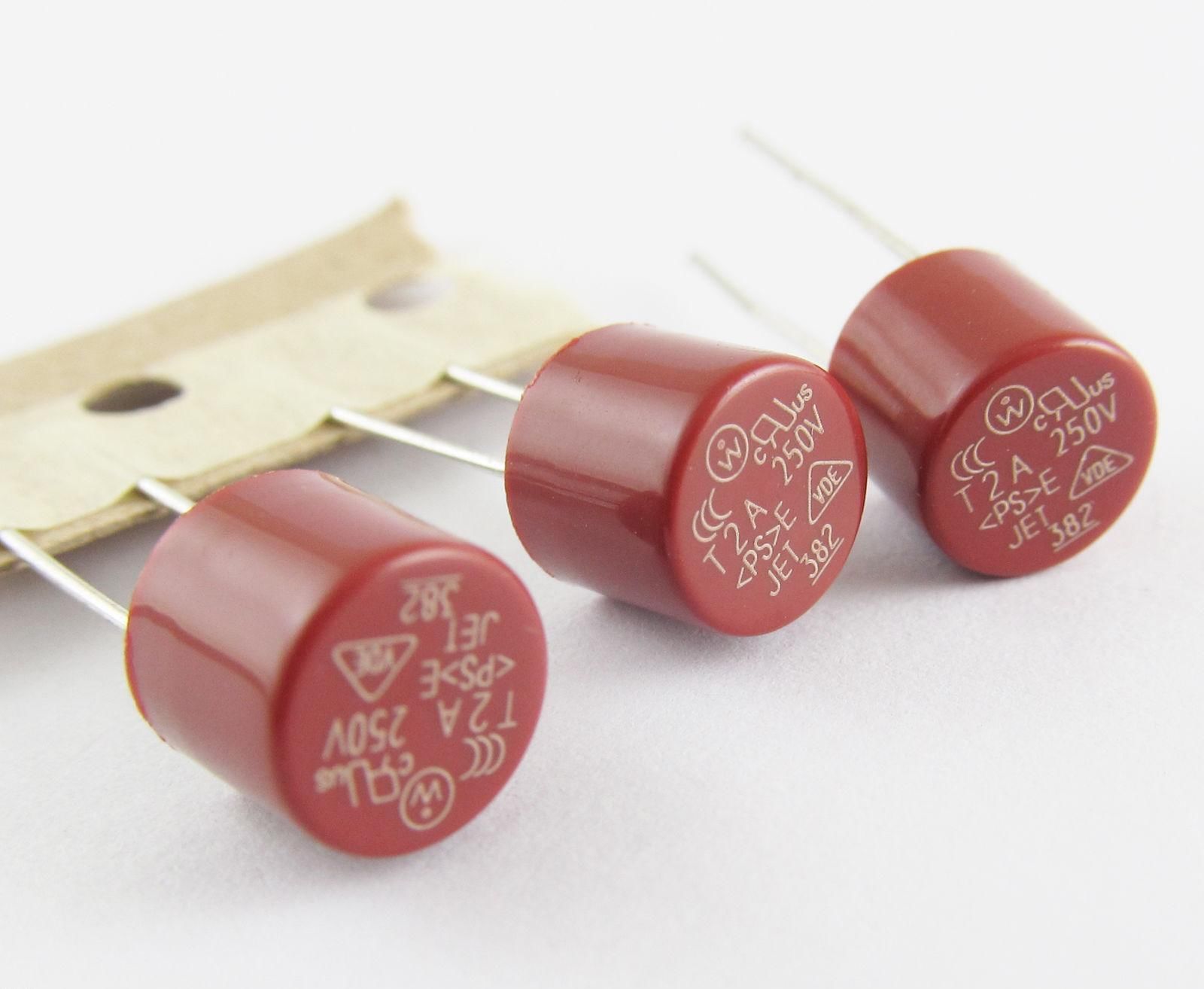 5 x Capacitive Red Cylindrical Miniature Micro Slow Blow Time Delay Fuse 250V