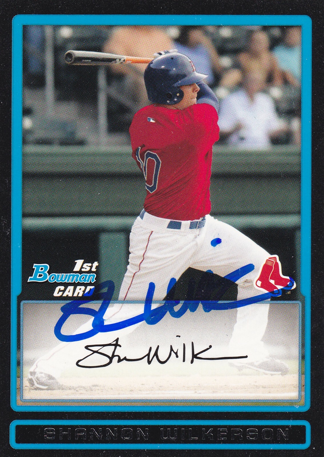 SHANNON WILKERSON BOSTON RED SOX SIGNED BOWMAN DRAFT PICK PROSPECT BASEBALL CARD