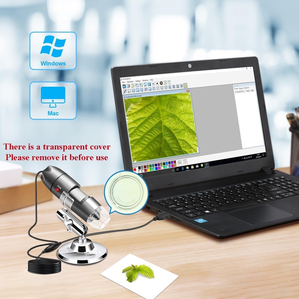 USB Microscope Camera with Stand & Carrying Case, Digital Microscope Compatib...