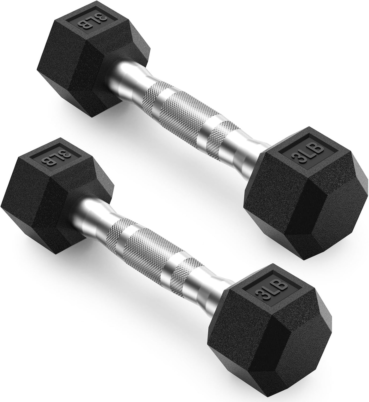 Dumbbell 2.5 to 100 Pound Cast Iron Weights for Home Gym Men Women Hex Shape