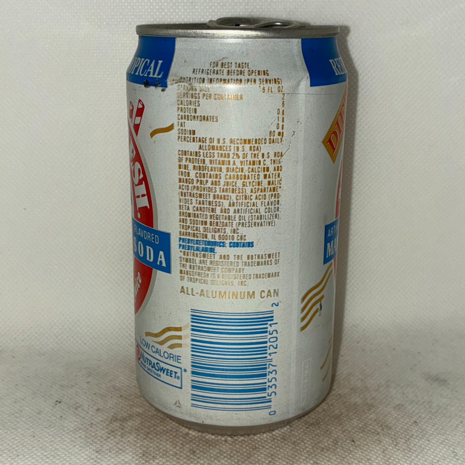 Diet Mango Fresh soda/juice can