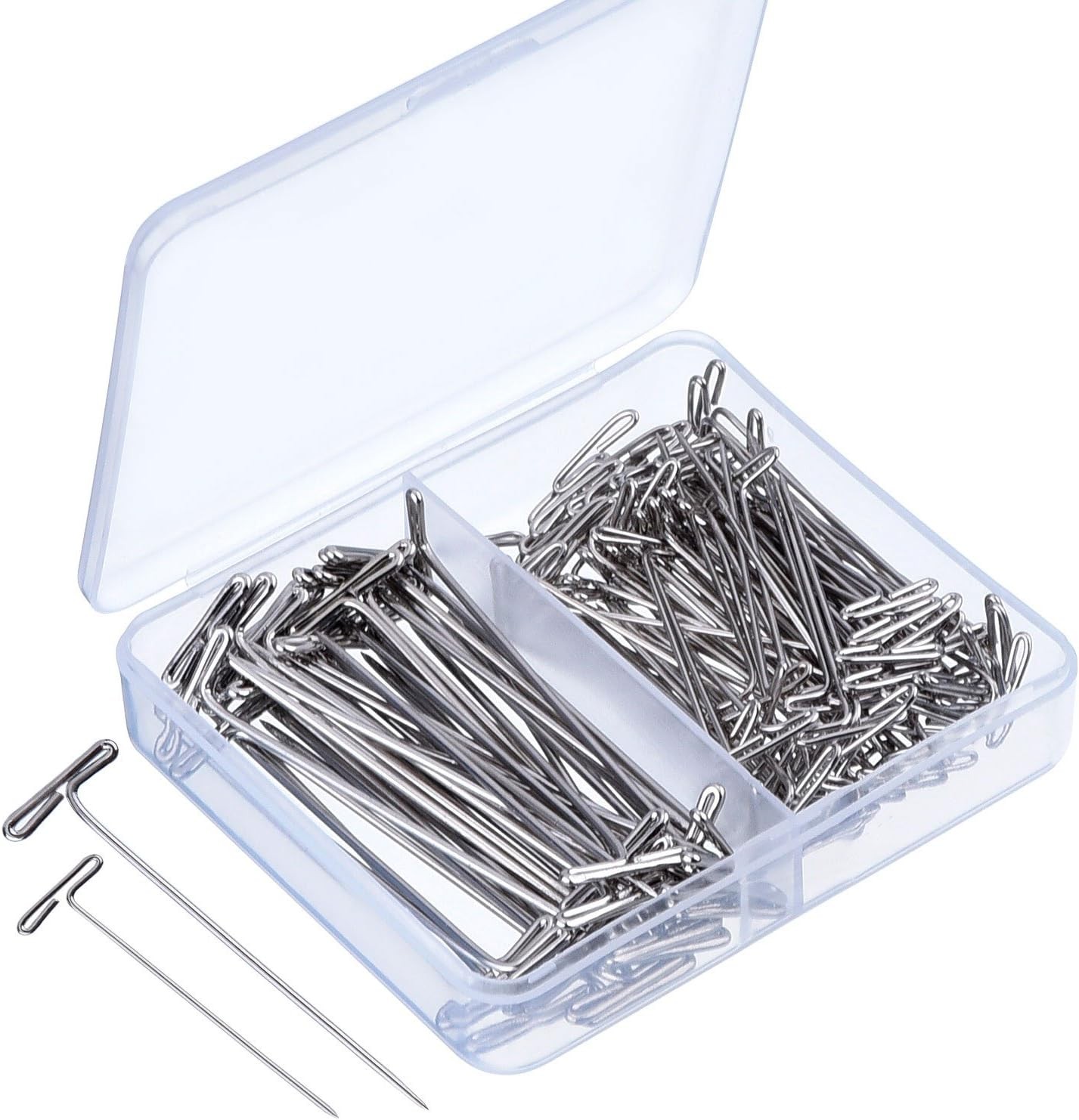 Blulu 150 Pieces Steel T-pins for Blocking Knitting, Modelling and Silver