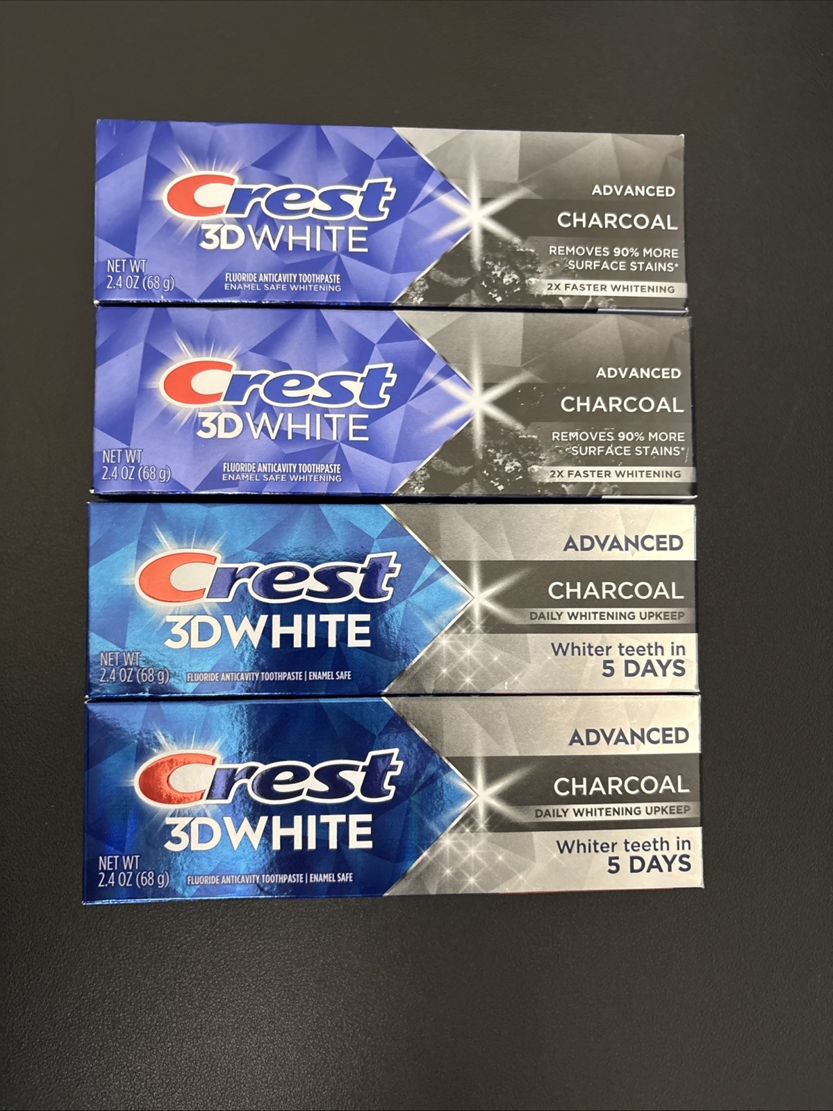 4x Crest 3D White Advanced Charcoal Teeth Whitening Toothpaste 2.4 Oz Exp 11/27+