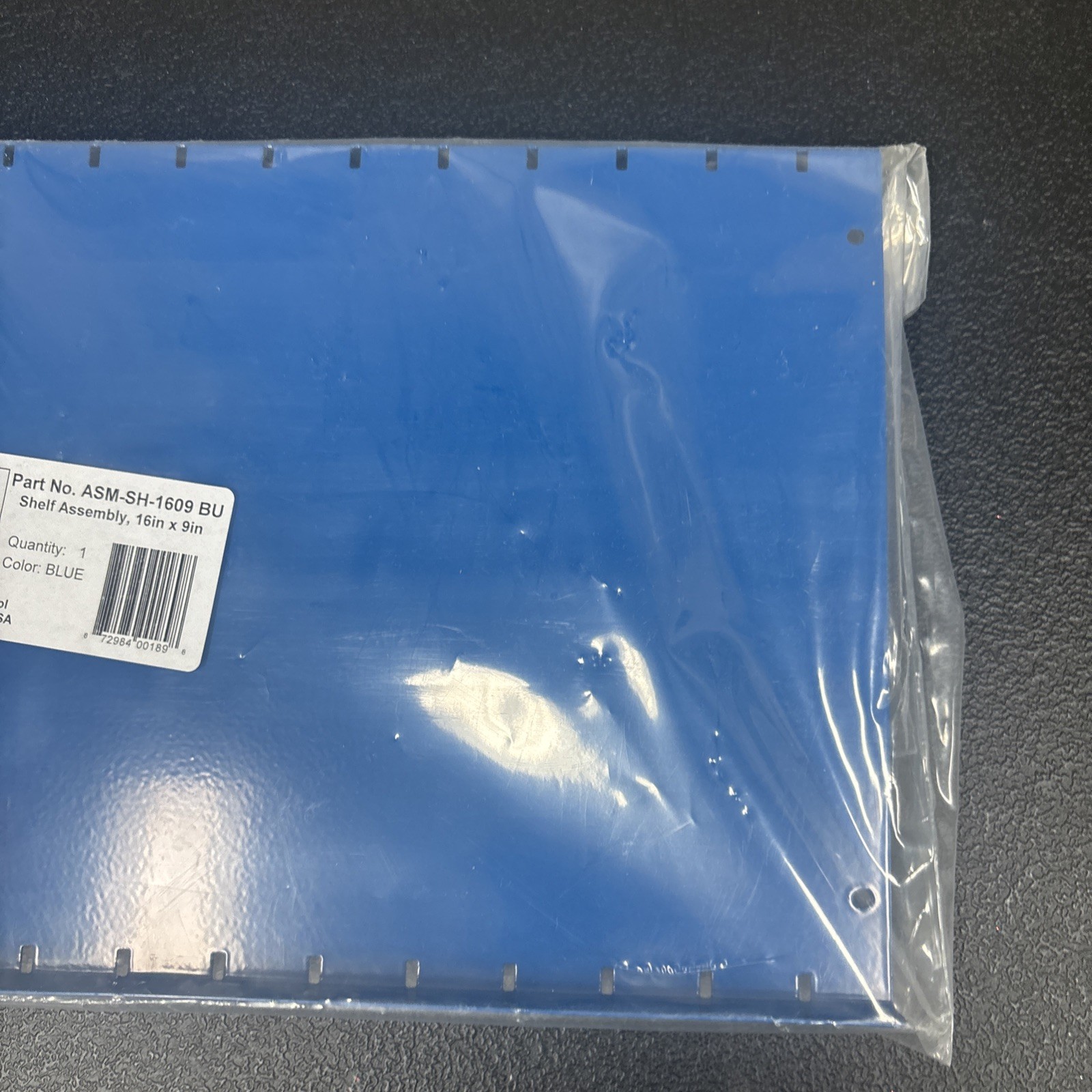 Wall Control Shelf Assembly Blue Finish Deep Pegboard 16" x 9" ASM-SH-1609