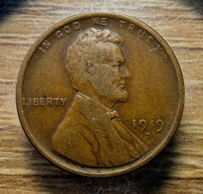1919-S Lincoln Wheat Cent - Actual Coin Shown - Free Shipping & Tracking INV#405