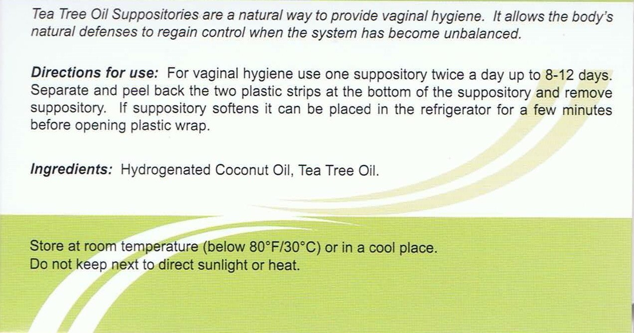 Vaginal Hygiene Suppositories With Tea Tree Oil 10 Count by PhytoLab