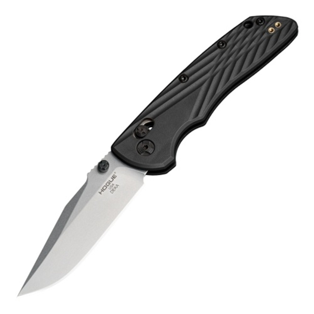 Hogue Deka Folding Knife Clip Point Edge 3.25" Blade Black Polyamide Grip  24379