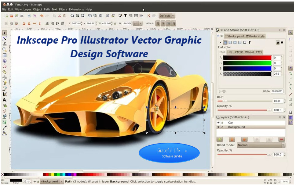 Inkscape Pro Illustrator Vector Graphic Design Software for Windows & Mac on CD