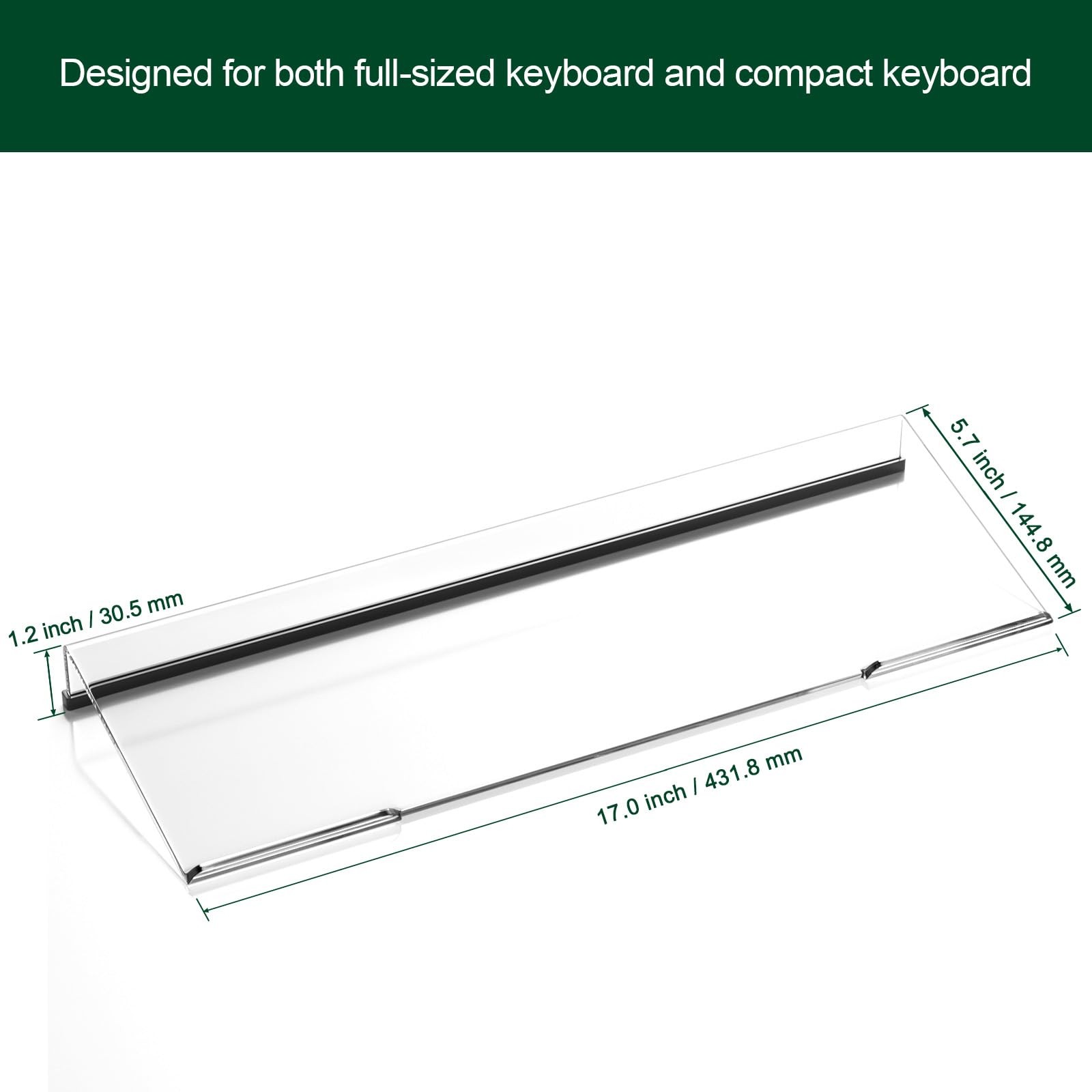 2 PCS Acrylic Computer Keyboard Stand Ergonomic Desktop Riser Clear Holder