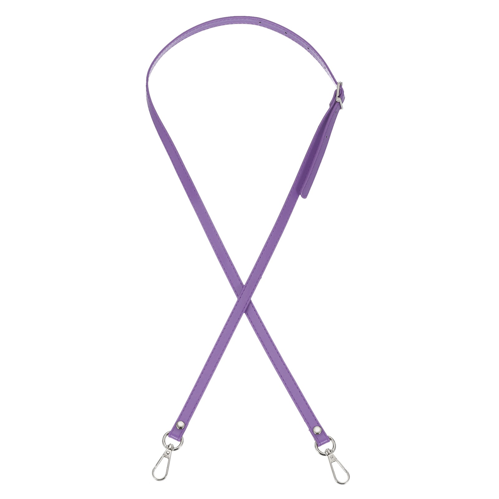 47" Adjustable PU Leather Purse Strap with Silver Hardware Purple