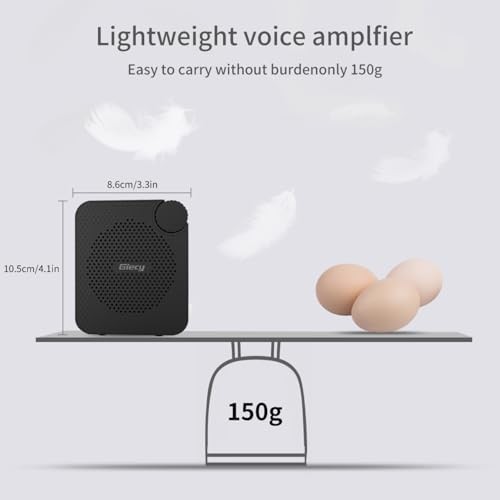 Portable Voice Amplifier with Wired Microphone Headset, Matte Black