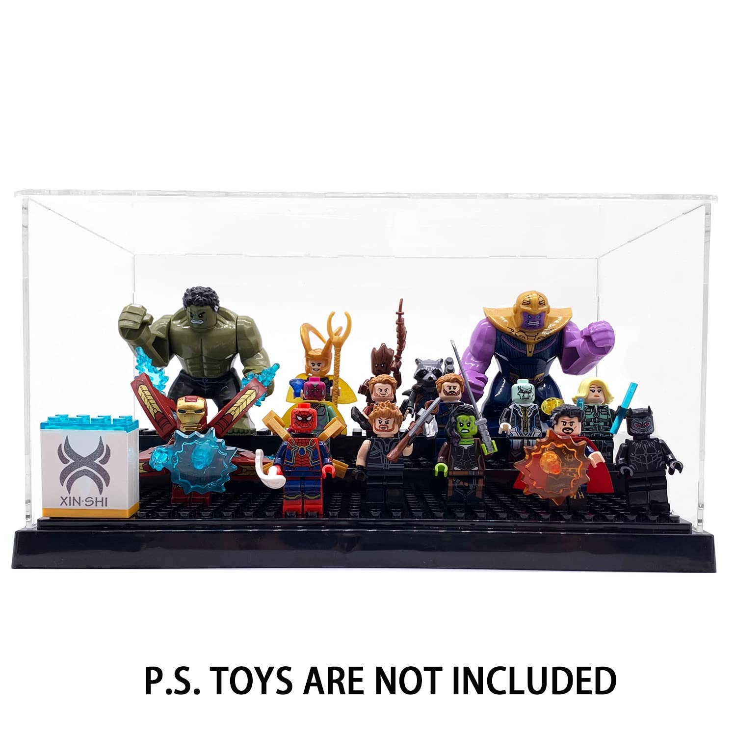 Display Case for Minifigure Action Figures Blocks, Display Box Storage for Le...