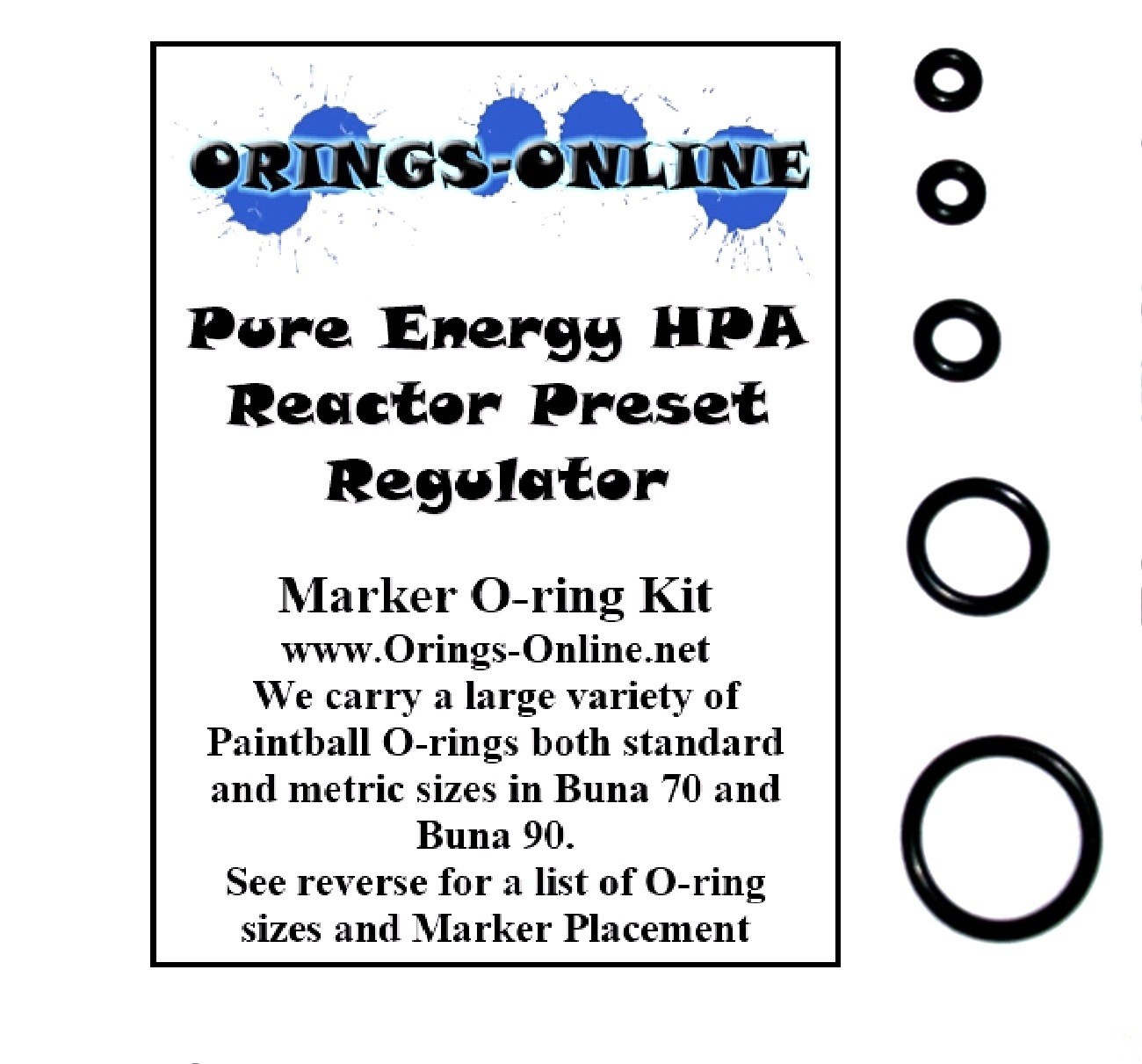 Pure Energy HPA Reactor Preset Regulator Paintball O-ring Oring Kit x 4 rebuilds